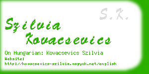 szilvia kovacsevics business card